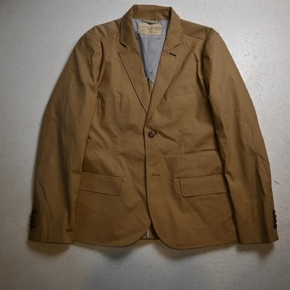 NEW Nifty Genius 38S Khaki Cotton Soft Shoulder Blazer Jacket Sport Coat